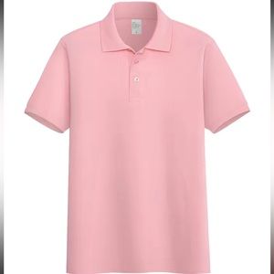 NWT - Men’s Solid Colored Casual Cotton Lapel Loose Polo Shirt (Organic Cotton)